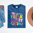 Little Miss Pre-K Grad 2026 Preschool Graduation Kids Girls Mineral Wash Tshirts Mineral Navy