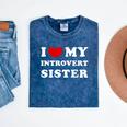 I Love My Introvert Sister I Heart My Introvert Sister Mineral Wash Tshirts Mineral Navy