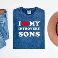 I Love My Introvert Sons I Heart My Introvert Sons Mineral Wash Tshirts Mineral Navy