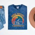 Low Social Battery Introvert Energy Mineral Wash Tshirts Mineral Navy