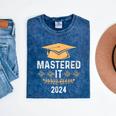 Mastered It 2024 Masters Degree Graduation Graduate Mba Mineral Wash Tshirts Mineral Navy