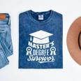 Master's Degree Survivor College Graduation Mineral Wash Tshirts Mineral Navy