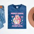 Middle School Level Complete Gaming Graduation Anime Girl Mineral Wash Tshirts Mineral Navy