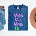 MIss Ms Mrs Dr Graduation Phd Pink And Green Class 2021 Mineral Wash Tshirts Mineral Navy