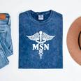 MSN Letters On Caduceus Medical Emblem MSN Nurse Graduation Mineral Wash Tshirts Mineral Navy