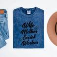 MSW Mom Graduation T-Shirt Social Worker Wife Mother Mineral Wash Tshirts Mineral Navy