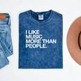 I Like Music More Than People Introvert Musician Mineral Wash Tshirts Mineral Navy