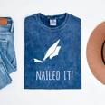 Nailed It Shirt Cute Graduation Grad Cap Mineral Wash Tshirts Mineral Navy
