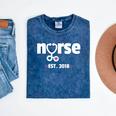 New Nurse Est 2018 Nursing School Graduation Mineral Wash Tshirts Mineral Navy