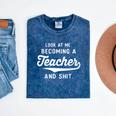 New Teacher Gifts Graduation Women Men Become Teachers Mineral Wash Tshirts Mineral Navy
