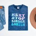 Next Stop Kindergarten Groovy Graduation Last Day Of School Mineral Wash Tshirts Mineral Navy
