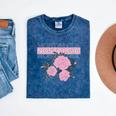 Nostalgia 80s 90s Retro Style Graphics Rose Pink Flower Mineral Wash Tshirts Mineral Navy