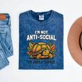 Not Anti Social Im Just A Turtle Sarcastic Introvert Humor Premium Tri-Blend Mineral Wash Tshirts Mineral Navy