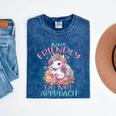Not Friendly Do Not Approach Women & Girls Unicorn Cute Introvert & Humor Lovers For Women V-Neck Classic Fit Modern Short Sleeve Mineral Wash Tshirts Mineral Navy