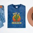 Not A Hugger Cactus Retro Sunset No Hugging Introvert Mineral Wash Tshirts Mineral Navy