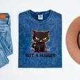 Not A Hugger Tee Angry Cat Sarcastic Cute Introvert Mineral Wash Tshirts Mineral Navy