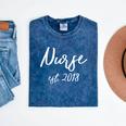 NURSE EST 2018 New Nursing School Graduation Shirt Mineral Wash Tshirts Mineral Navy