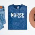Nurse Est 2018 Nursing School Graduation Mineral Wash Tshirts Mineral Navy