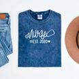 Nurse Established 2020 Nursing School RN Nurse Graduation Mineral Wash Tshirts Mineral Navy