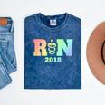 Nurse Graduation Shirt RN Est 2018 Rainbow Tshirt Mineral Wash Tshirts Mineral Navy