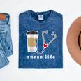 Nurse Life Graphic Nursing School Graduation Mineral Wash Tshirts Mineral Navy