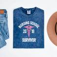 Nursing School Survivor Apparel Graduation Party Nurse RN Mineral Wash Tshirts Mineral Navy