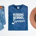 Nursing School Survivor Nurse Graduation Medical T-Shirt Mineral Wash Tshirts Mineral Navy