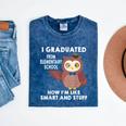 Owl Elementary Graduation Shirt-6th Grade Graduation Mineral Wash Tshirts Mineral Navy