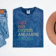 Oysters And Beer Lovers Introvert Quote Vintage Retro Mineral Wash Tshirts Mineral Navy