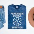 Paramedic School Survivor EMT-P Graduation Idea Mineral Wash Tshirts Mineral Navy
