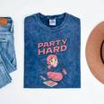 Party Hard Comfortable Stay At Home Introvert Mineral Wash Tshirts Mineral Navy