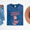 Party Hard Comfortable Stay At Home Introvert Mineral Wash Tshirts Mineral Navy