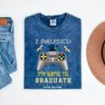 I Paused My Game To Graduate Class Of 2023 Gamer Graduation Mineral Wash Tshirts Mineral Navy