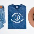 Peace Out Kindergarten T Shirt For School Graduation Mineral Wash Tshirts Mineral Navy