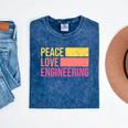 Peace Love Engineering Engineer School Graduation Retro Mineral Wash Tshirts Mineral Navy