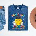 Peace Out Preschool Graduation Last Day Teachers Boys Girls Mineral Wash Tshirts Mineral Navy