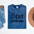 Peace Out Second Grade Last Day Of School Graduation Kids Mineral Wash Tshirts Mineral Navy
