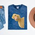 Peking Duck Peeking Chef Graduation Farm Duck Lover Mineral Wash Tshirts Mineral Navy