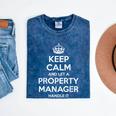 Personalized Keep Calm Graduation Christmas Team PROPERTY MANAGER Job Title Profession Birthday Mineral Wash Tshirts Mineral Navy