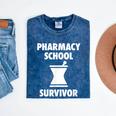Pharmacy School Survivor PharmD Graduation T-Shirt Mineral Wash Tshirts Mineral Navy