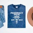 Pharmacy Tech Graduation T Shirt Student Est 2018 Mineral Wash Tshirts Mineral Navy