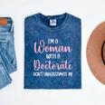 PhD Graduation Woman With A Doctorate Degree Mineral Wash Tshirts Mineral Navy