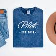 Pilot Est 2019 Graduation Grad Mineral Wash Tshirts Mineral Navy