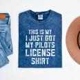 Pilots License In Training Future Flight School Graduation Mineral Wash Tshirts Mineral Navy