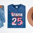 Pink Coquette Bow Senior 2025 Back To School Graduation Girl Mineral Wash Tshirts Mineral Navy