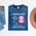 Pink I Graduated From Elementary Graduation Mineral Wash Tshirts Mineral Navy