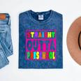 Pink STRAIGHT OUTTA Preschool PRE-K Graduation Mineral Wash Tshirts Mineral Navy