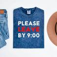 Please Leave By 9 Introvert Party Anti-Social Birthday Mineral Wash Tshirts Mineral Navy