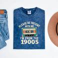 Please Patient I'm From The 1900s Retro Cassette Humor Mineral Wash Tshirts Mineral Navy