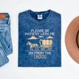 Please Be Patient I'm From The 1900s Retro Pixel Horse Wagon Mineral Wash Tshirts Mineral Navy